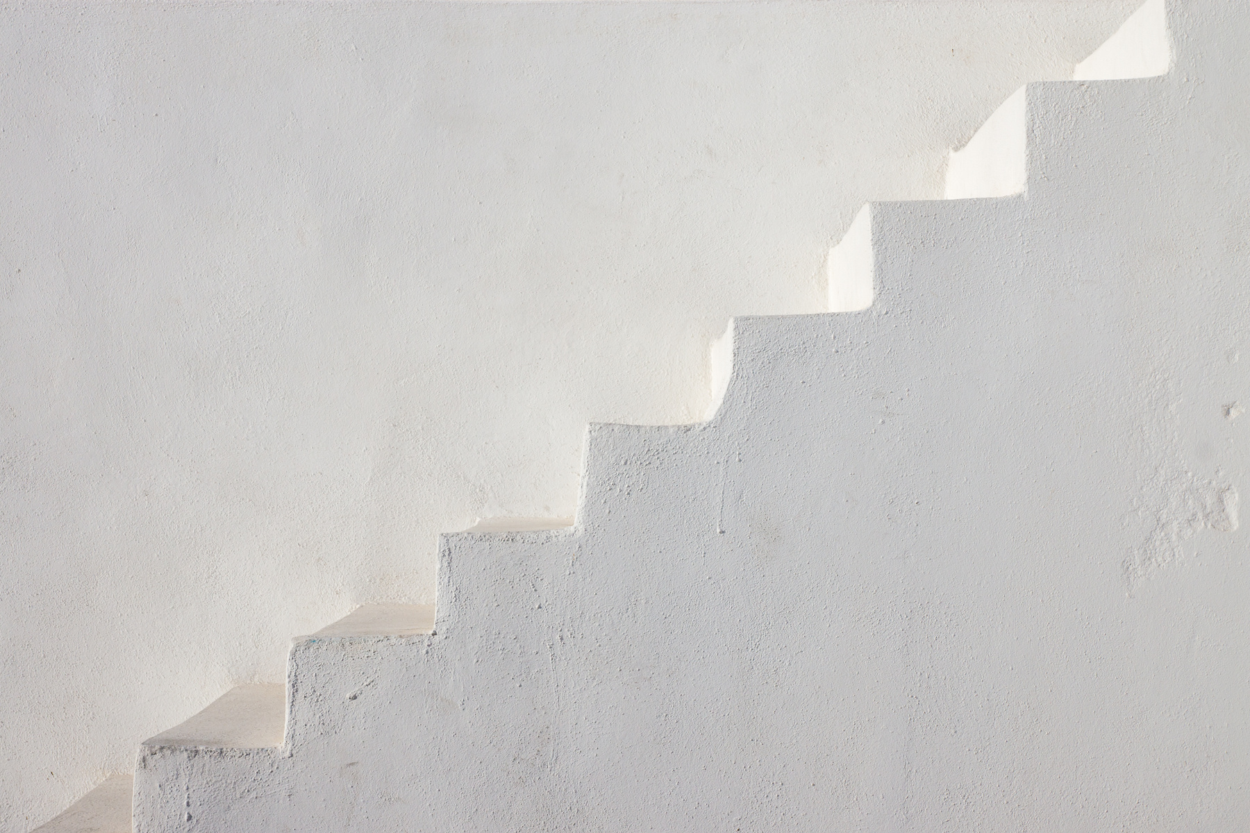 Clean white stairs